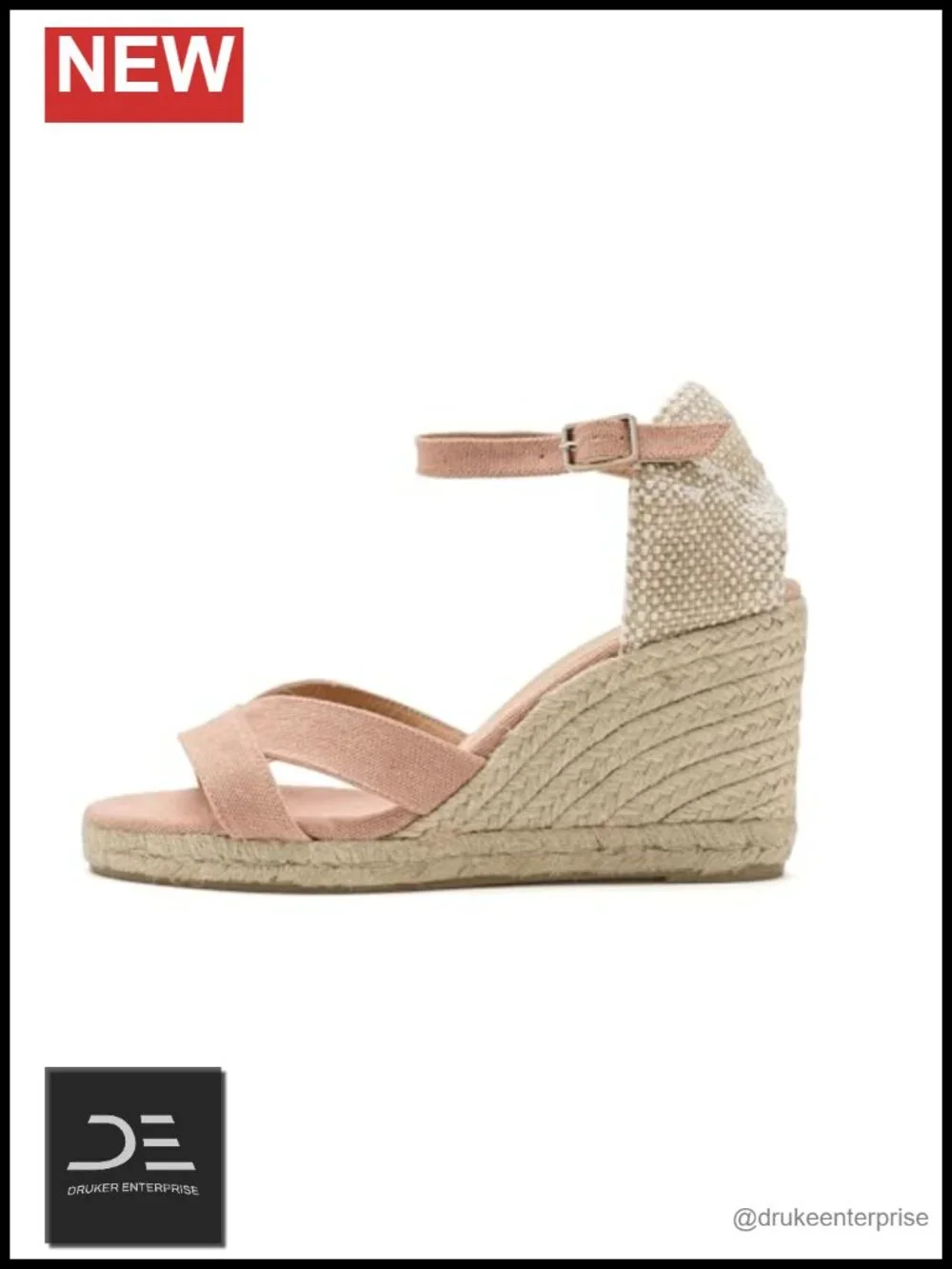 Women's Organic Cotton Wedge Sandals Ankle Strap Espadrilles